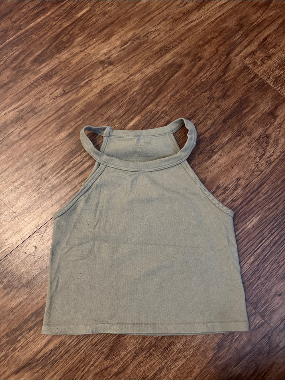 Free People High-Neck Crop Tank in Sage